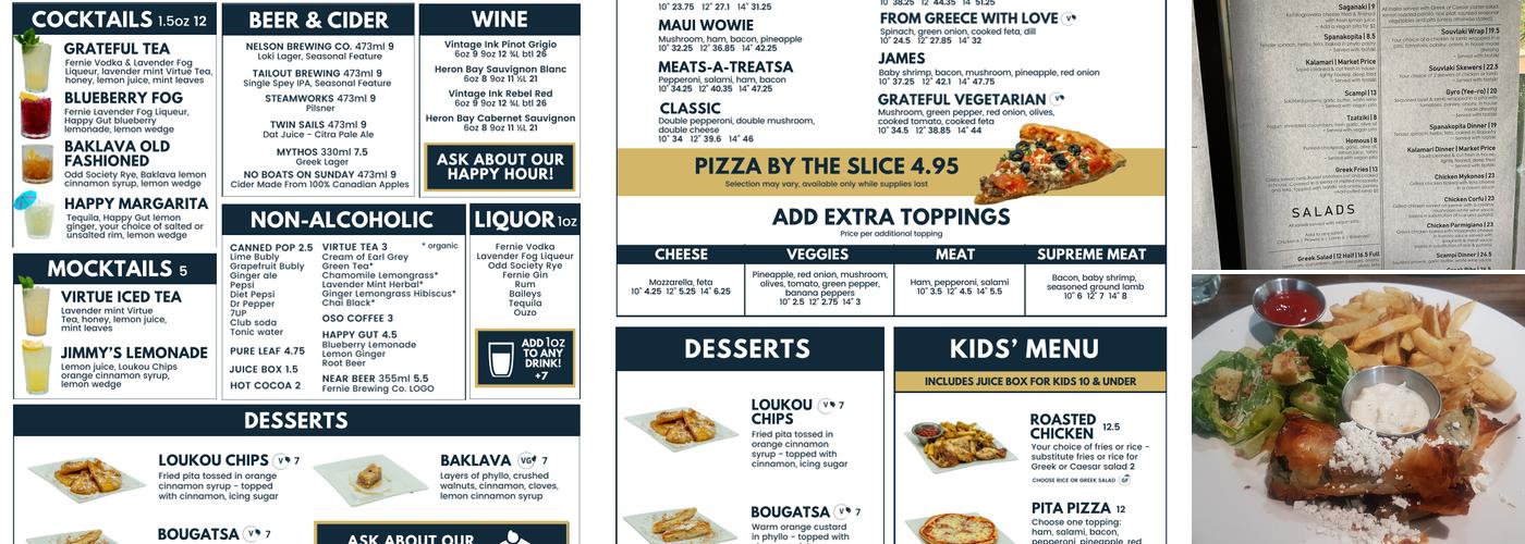 The Grateful Table Menu