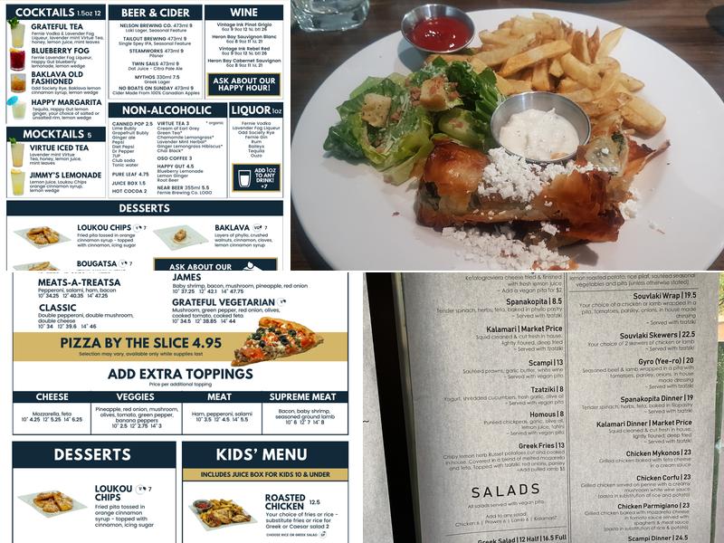 The Grateful Table Menu