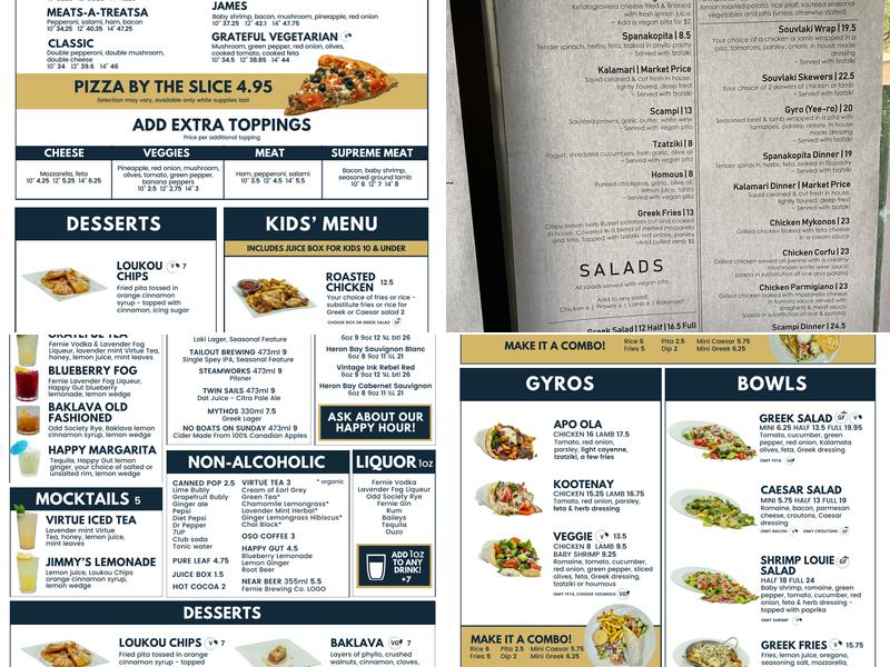 The Grateful Table Menu