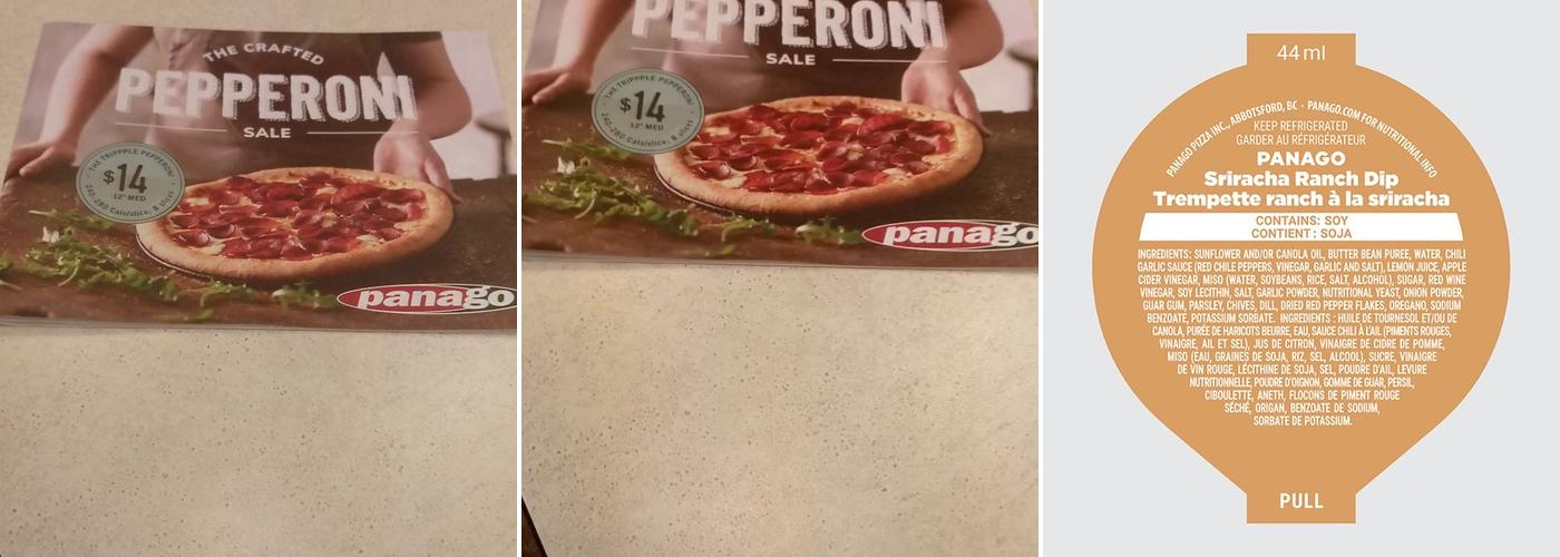 Panago Pizza Menu