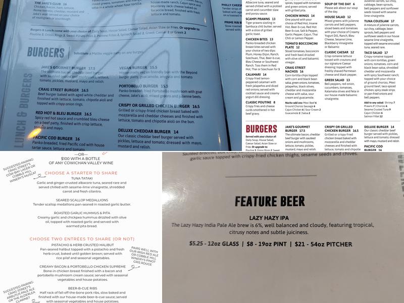 Just Jakes Menu