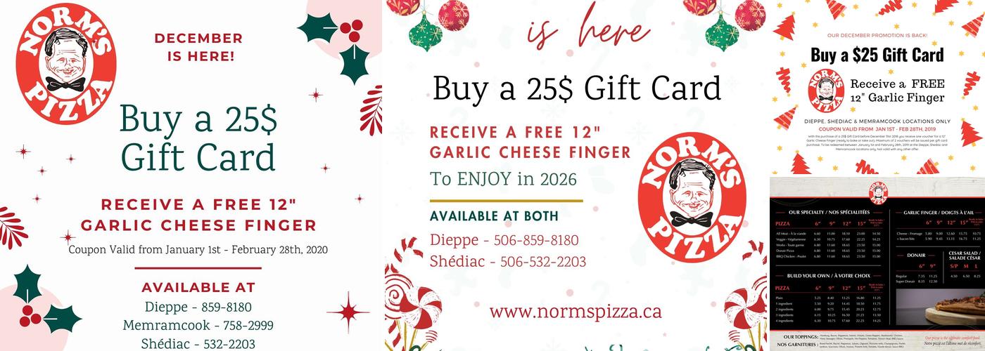 Norm's Pizza Menu