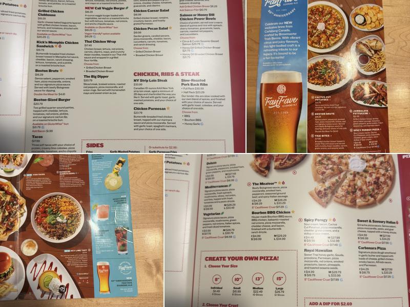 Boston Pizza Menu