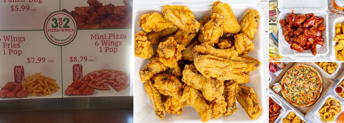 3 For 2 Pizza & Wings Menu