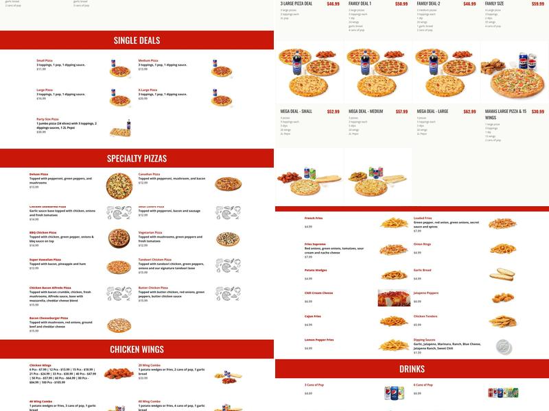 341 Pizza Menu