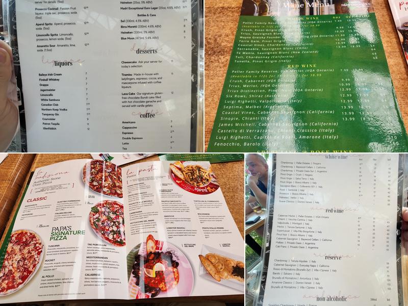 Papa Giuseppe's Menu