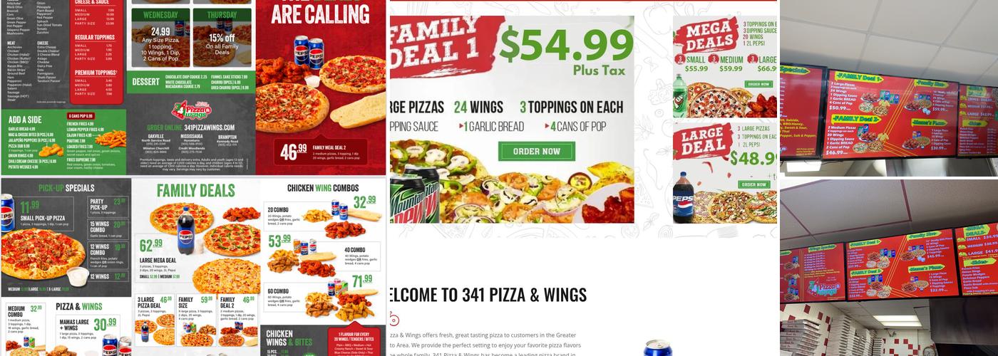 341 Pizza and Wings Menu