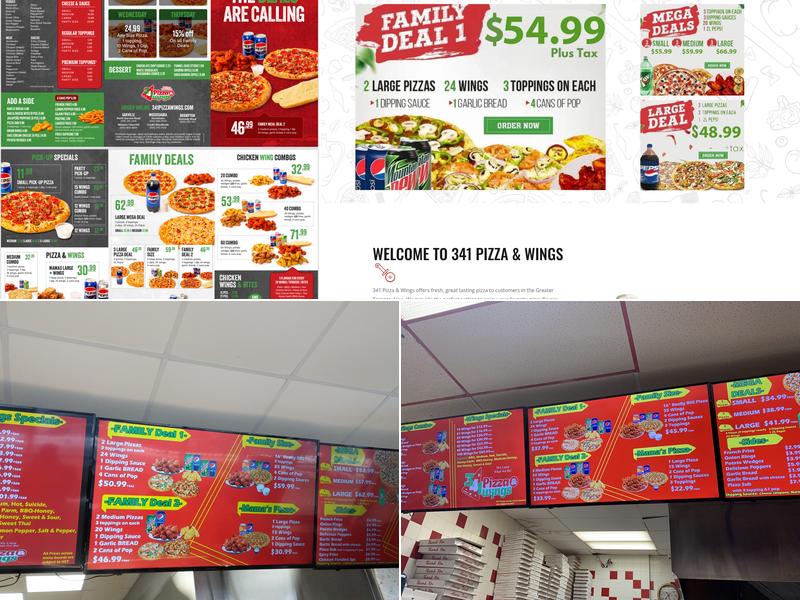 341 Pizza and Wings Menu