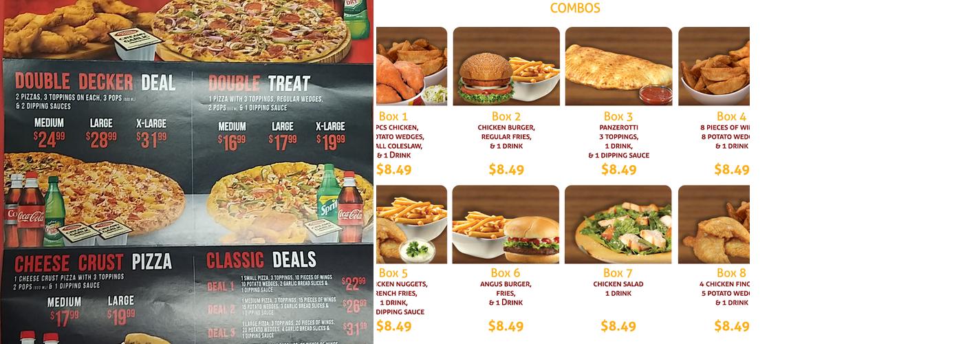 Double Double Pizza and Chicken Menu