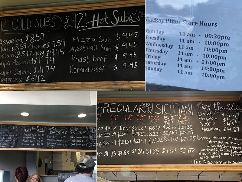 Mackay Pizza Menu