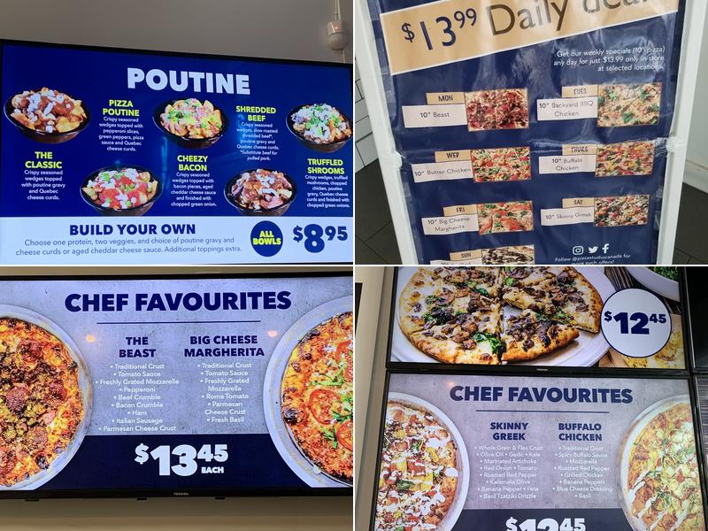 Pizza Studio Canada. Menu