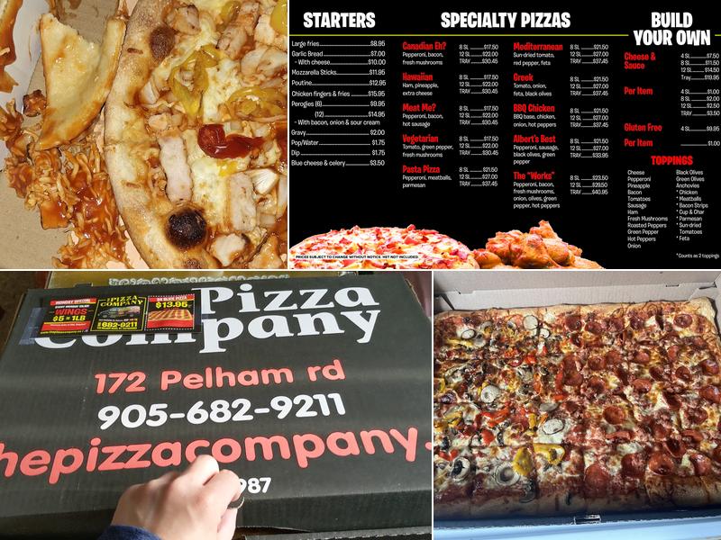 The Pizza Company Menu