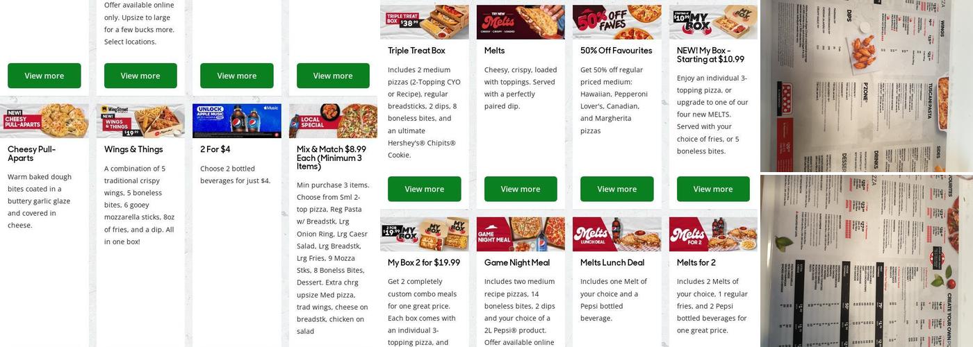 Pizza Hut Menu