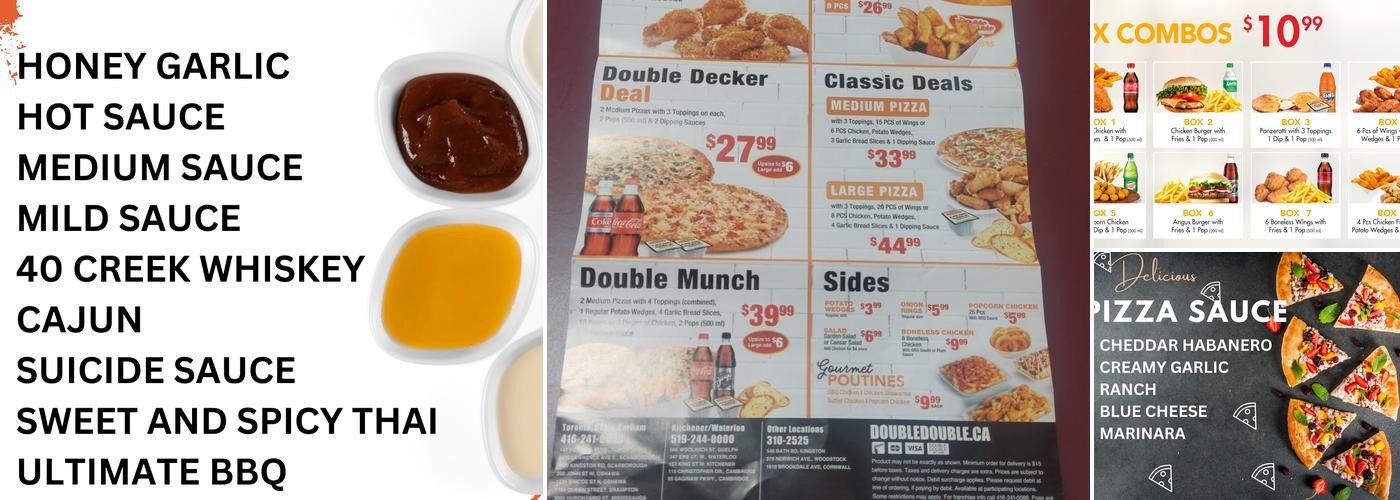 Double Double Pizza & Chicken Menu