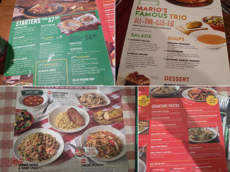 East Side Mario's Menu