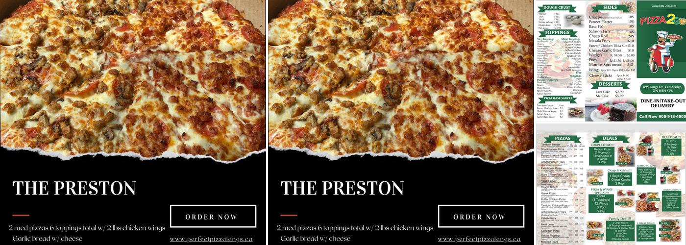 Pizza2Go Menu
