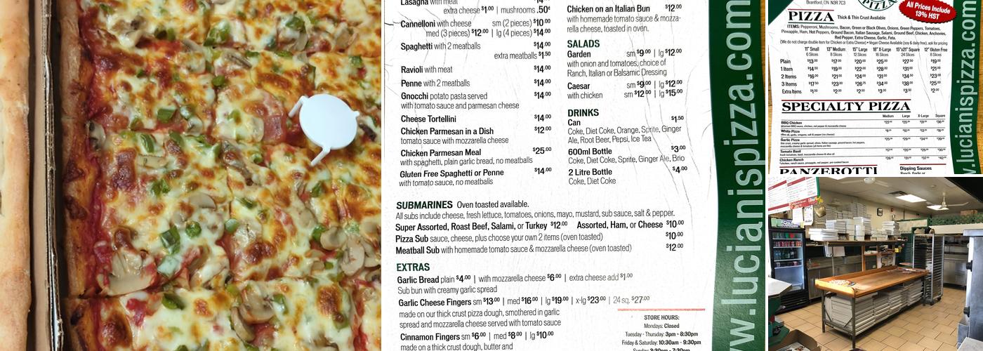 Luciani's Pizza Menu