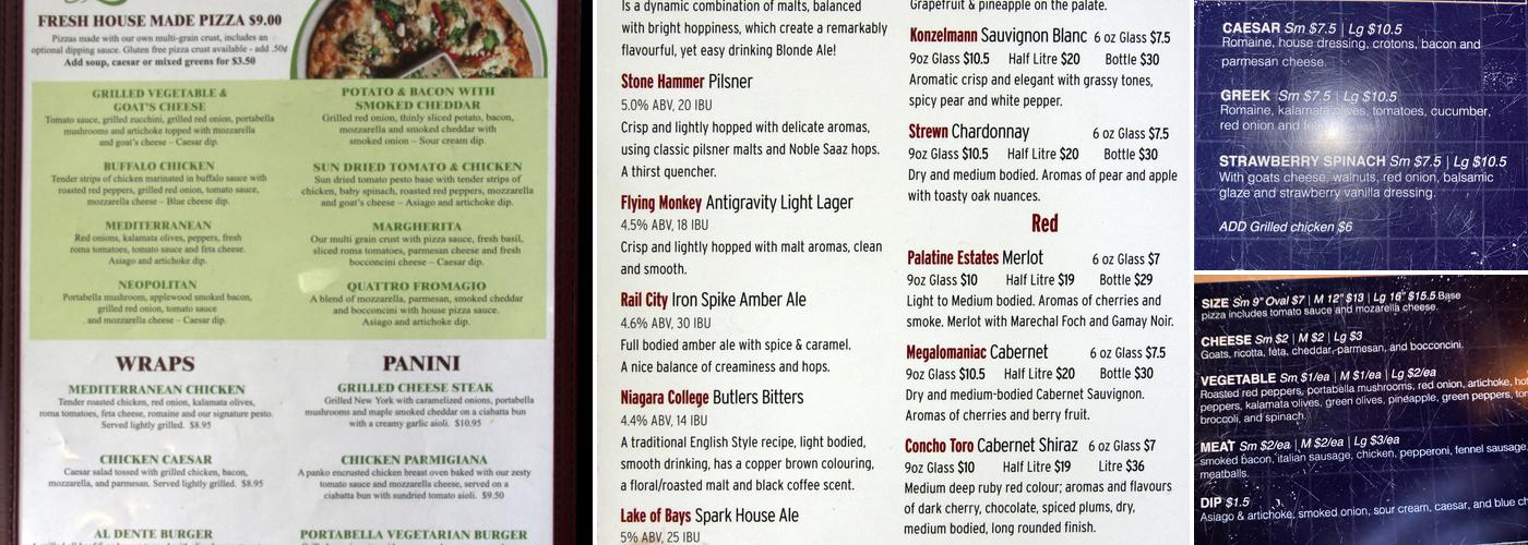 Al Dente Menu