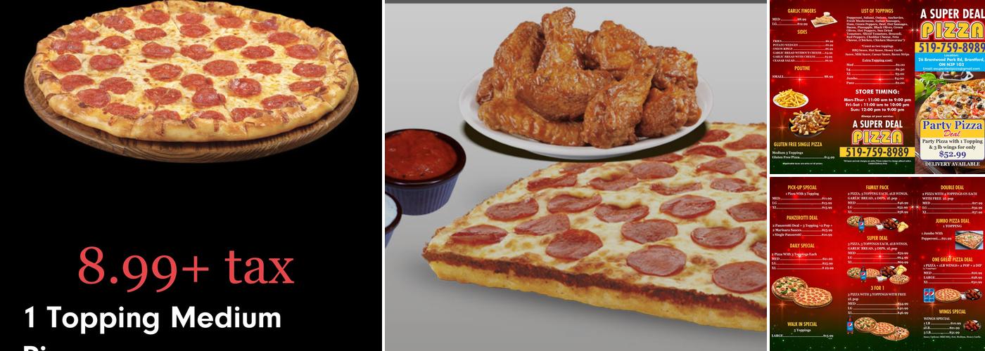A Superdeal Pizza Menu