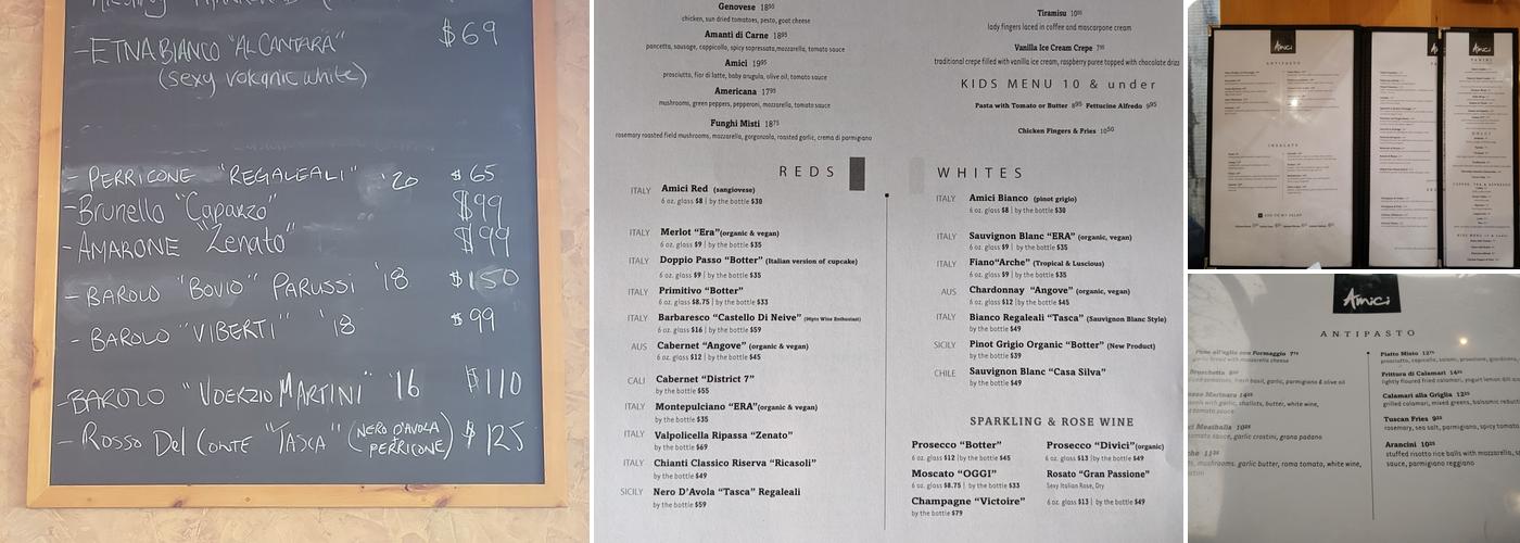 Amici Menu