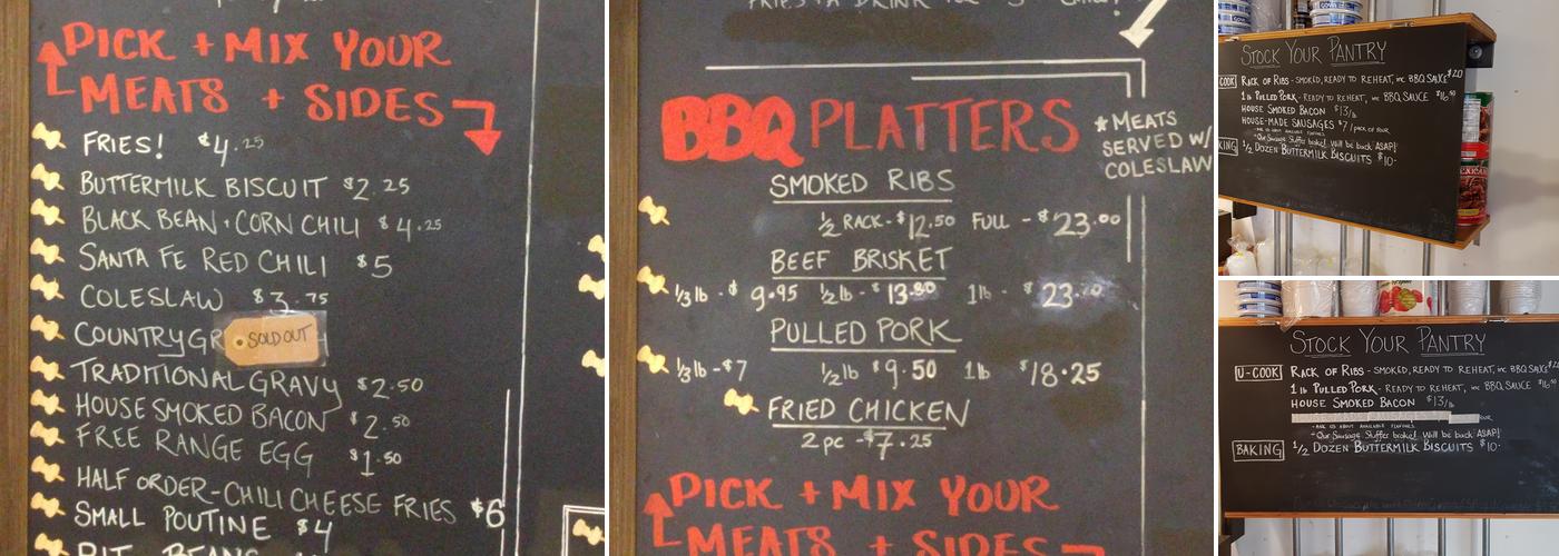 Re Up BBQ Menu
