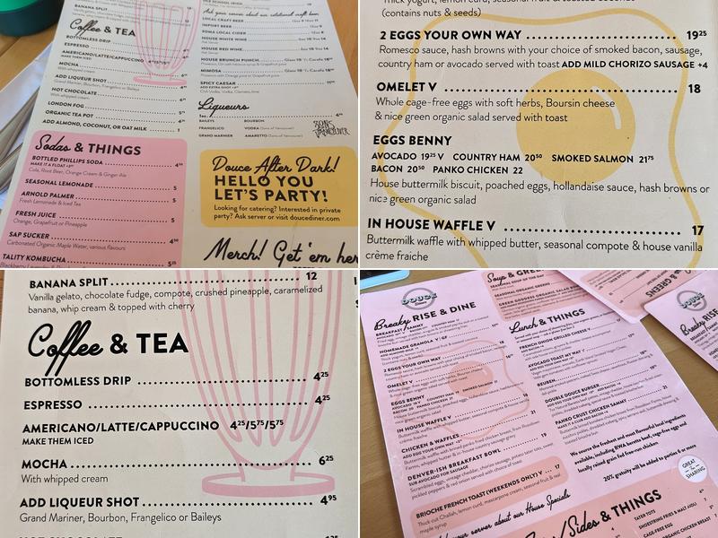 Douce Diner Menu