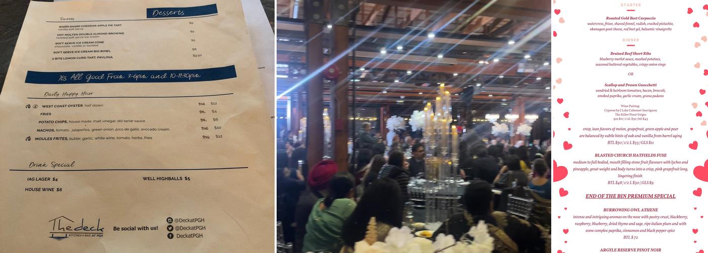 The Deck at Radisson Blu Menu