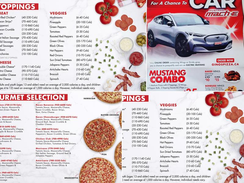 Gino's Pizza Menu