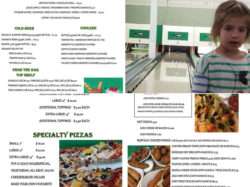 Shamrock Lanes & Trophies Menu