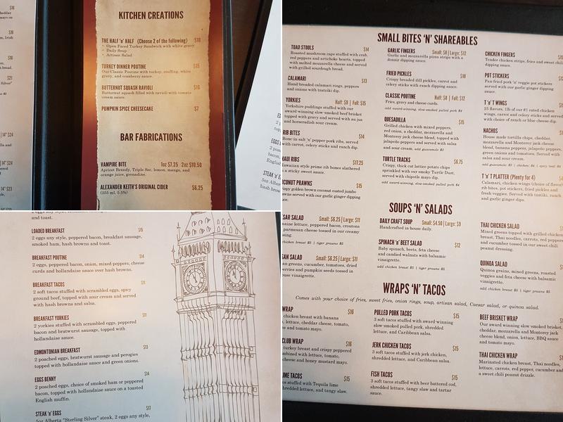 Toad 'n' Turtle Pubhouse & Grill Menu