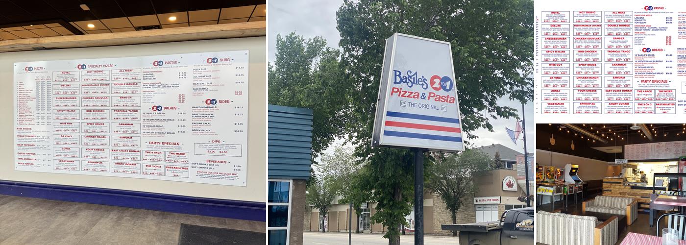 Basile's 2for1 Pizza & Pasta (Leduc) Menu