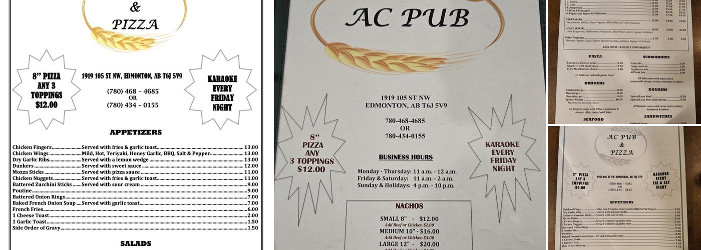 AC PUB Menu
