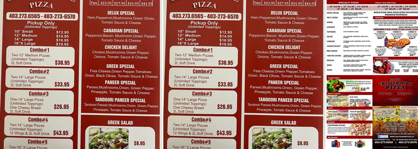 Chestermere Pizza ( ਪੰਜਾਬੀ ਸਟਾਈਲ ) Menu