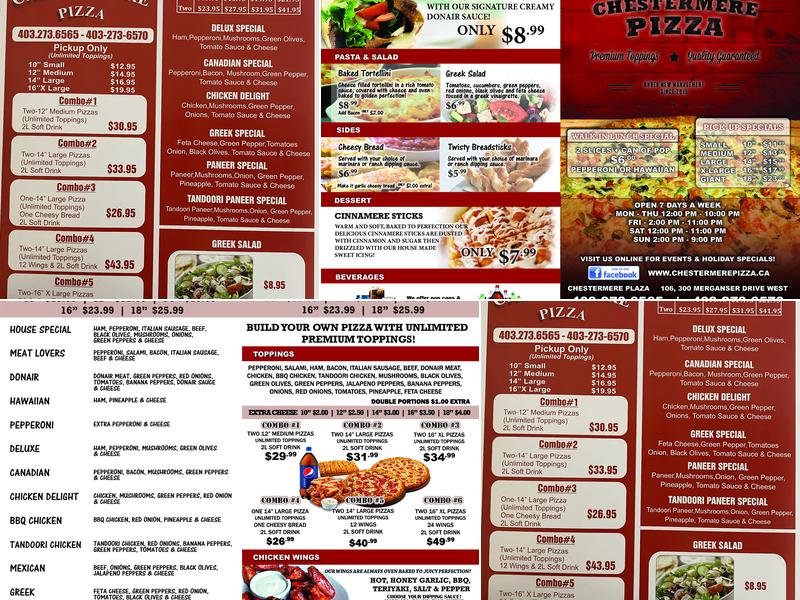 Chestermere Pizza ( ਪੰਜਾਬੀ ਸਟਾਈਲ ) Menu