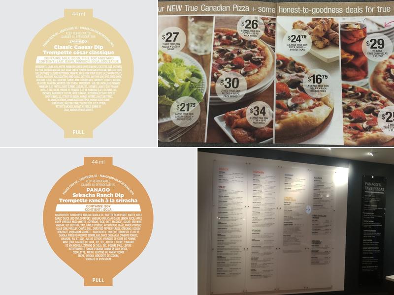 Panago Pizza Menu