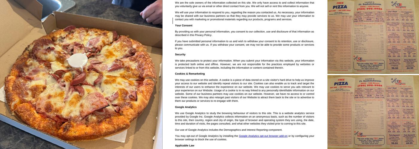 Perry's 2 For 1 Pizza & Pasta Menu