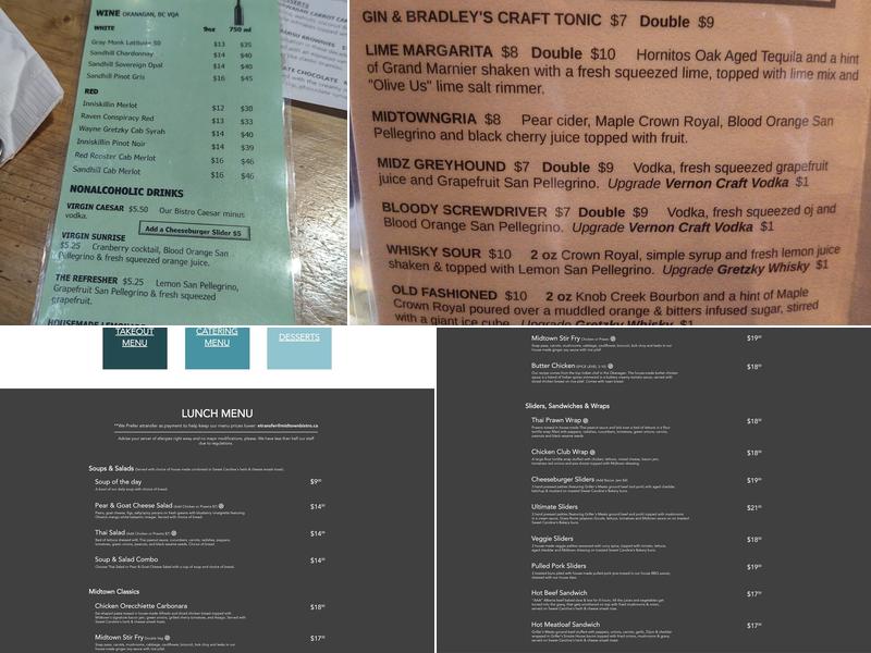 Midtown Bistro Menu