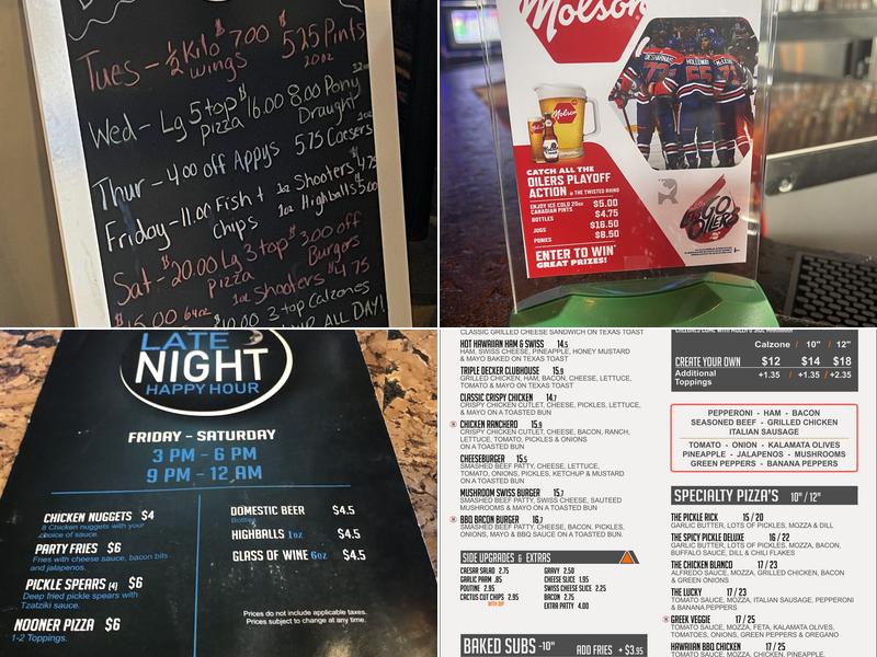 The Twisted Rhino Bar & Grill Menu