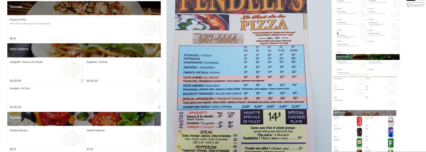 Pendeli's Pizza Laval Menu
