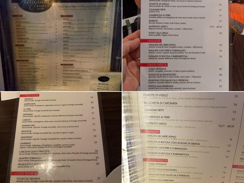 Artigiani Menu