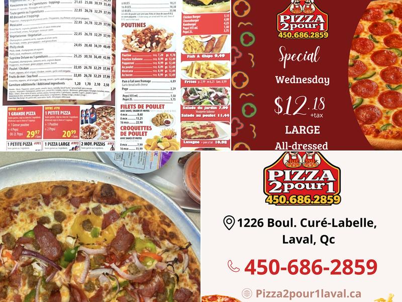 Pizza 2 Pour 1 Menu