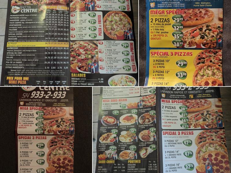 Pizza Center Menu