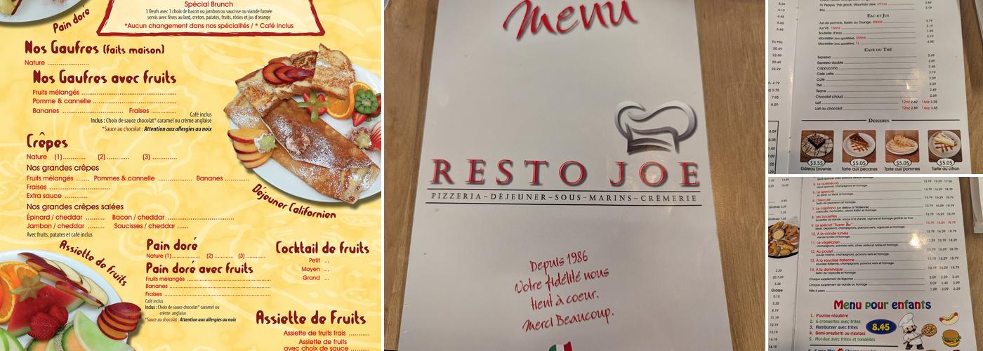 Resto Joe Sous-Marin & Crémière Menu
