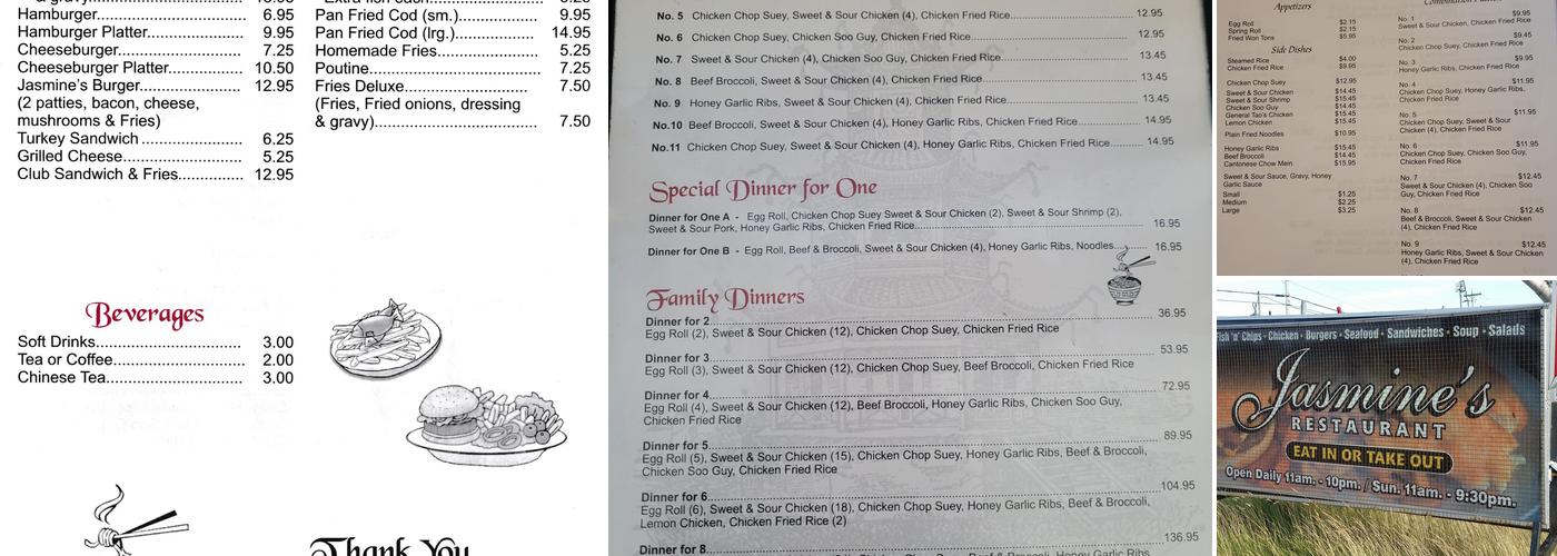 Jasmine's Restaurant Menu