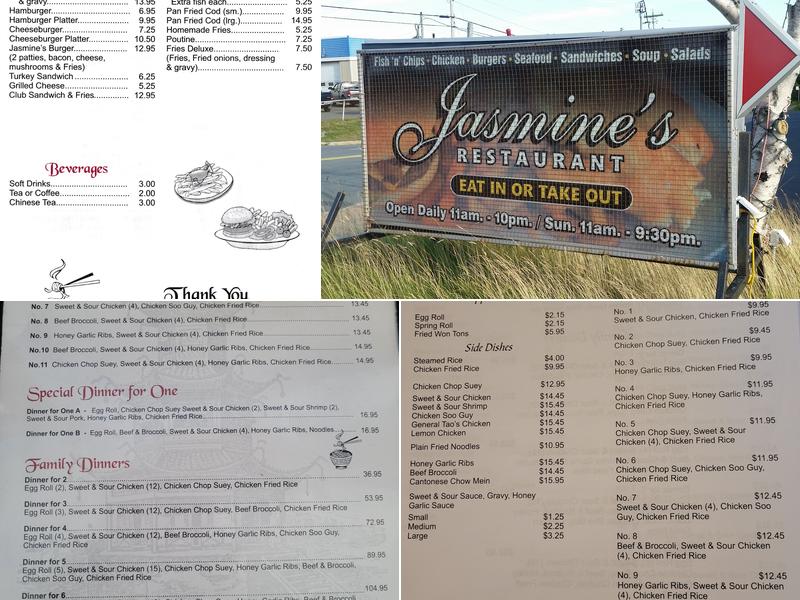 Jasmine's Restaurant Menu