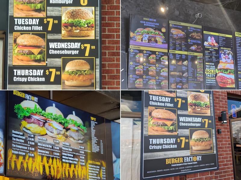 Burger Factory Menu