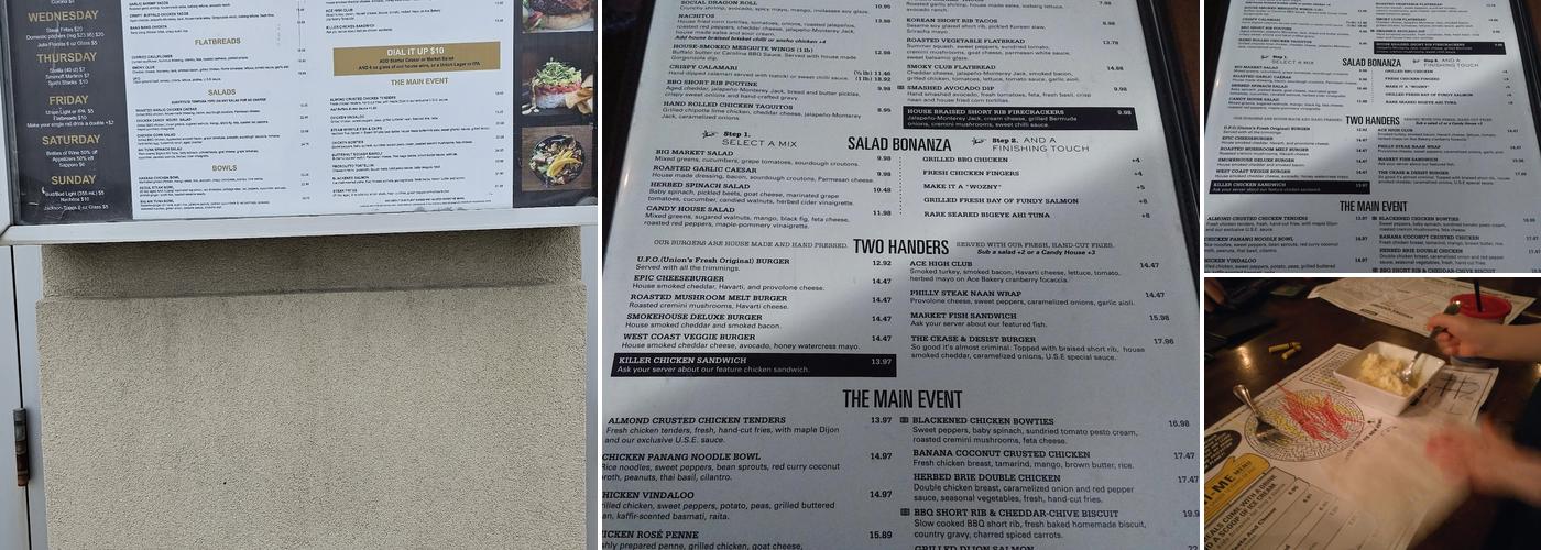 Union Social Eatery Menu