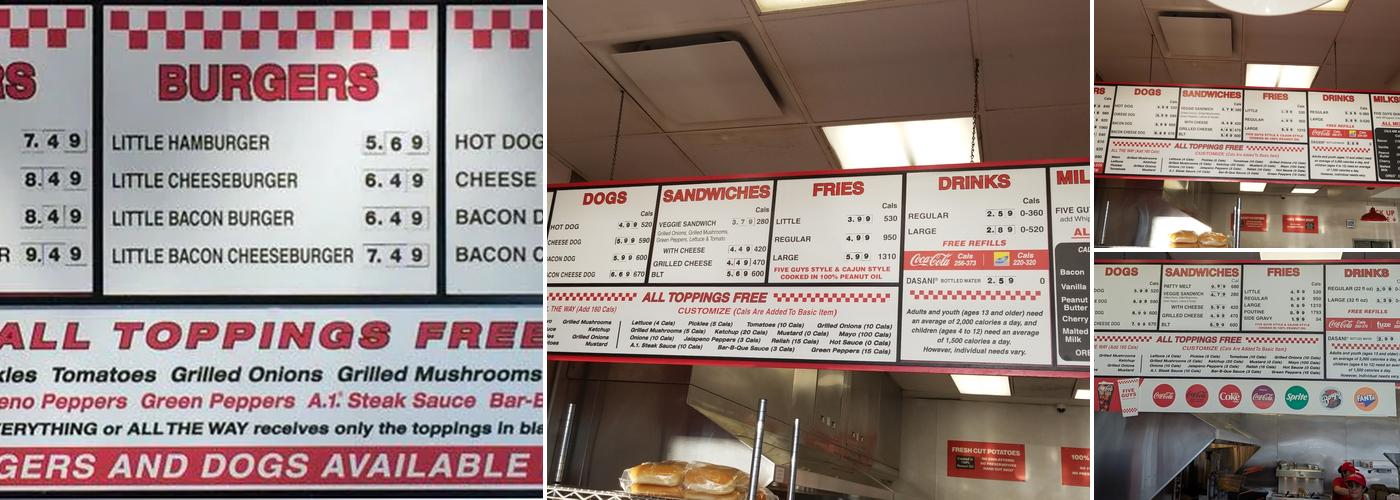 Five Guys Menu