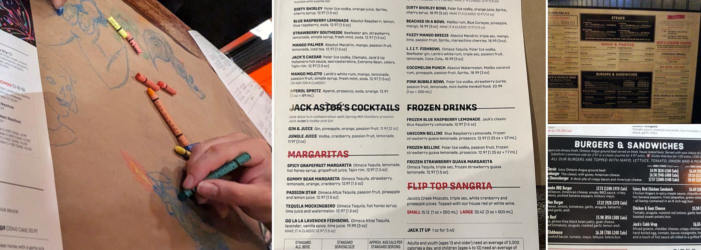 Jack's Brampton Menu