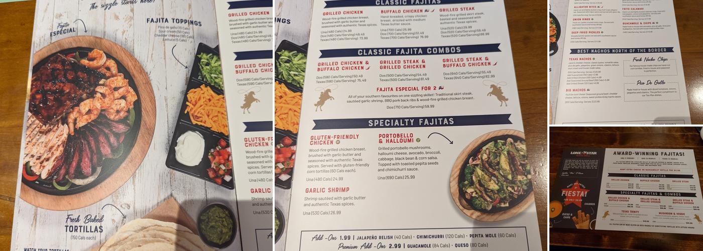 Lone Star Texas Grill Menu